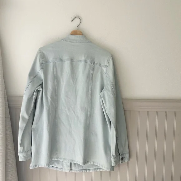 Soft Surroundings Medium Next Level Light Blue Denim-Style 4 Button Jacket - Picture 4 of 7